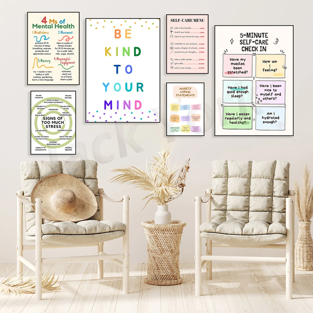 Self Care Check In Poster, Men - Therapy Health And Wellness ulasan dan harga