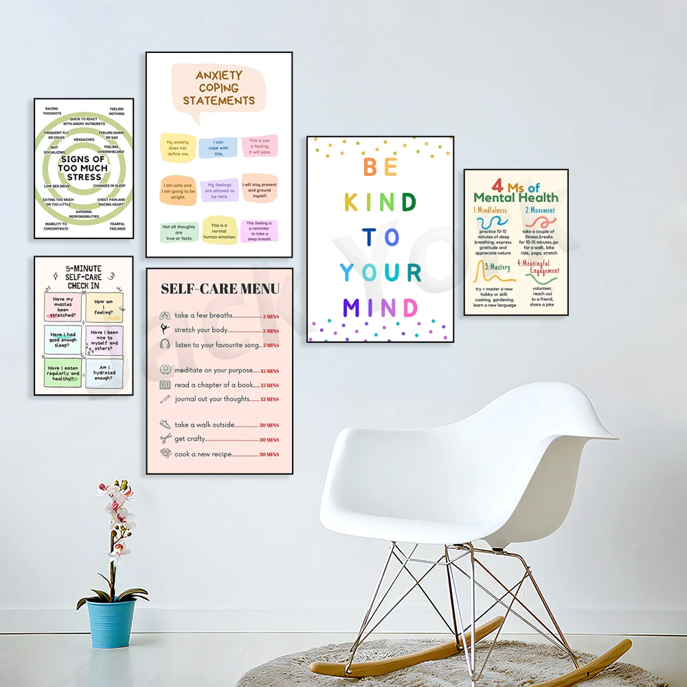 Self Care Check In Poster, Men - Therapy Health And Wellness ulasan dan harga