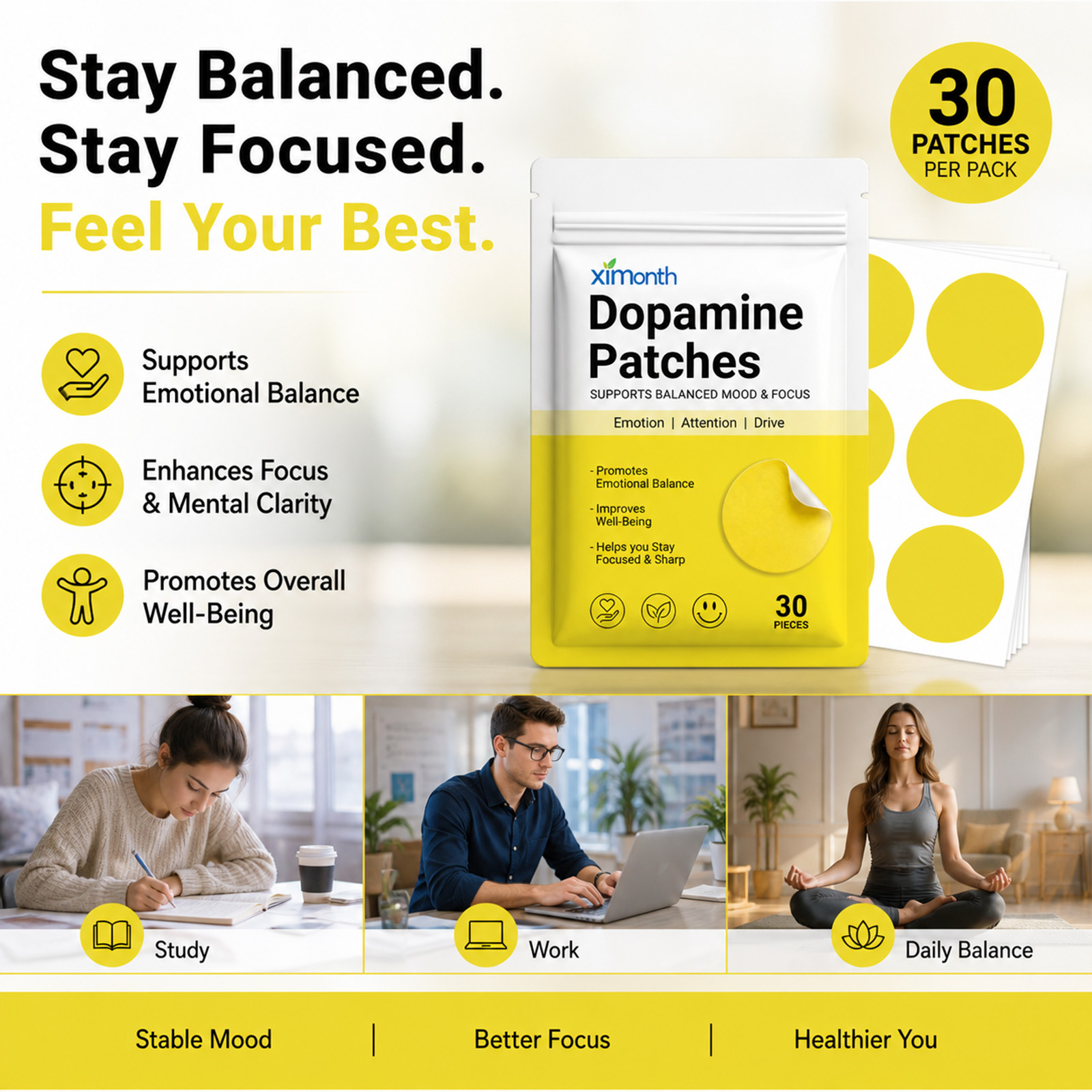 Dopamine Patches Vitality Boos - Health Wellness Vitality ulasan dan harga