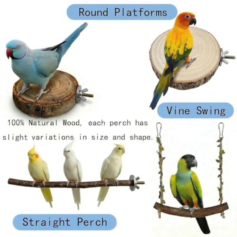 8PCS natural wood bird perches - Health & Wellness Newsletter ulasan dan harga